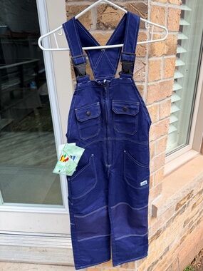 Vintage 60’S/70’S FRISTADS Youth Swedish Workwear Chore Overalls Size 7-8YR NEW